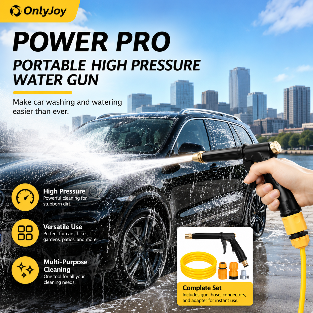 Power Pro: Portable High Pressure Water Gun for Easy Car Washing and Versatile Watering