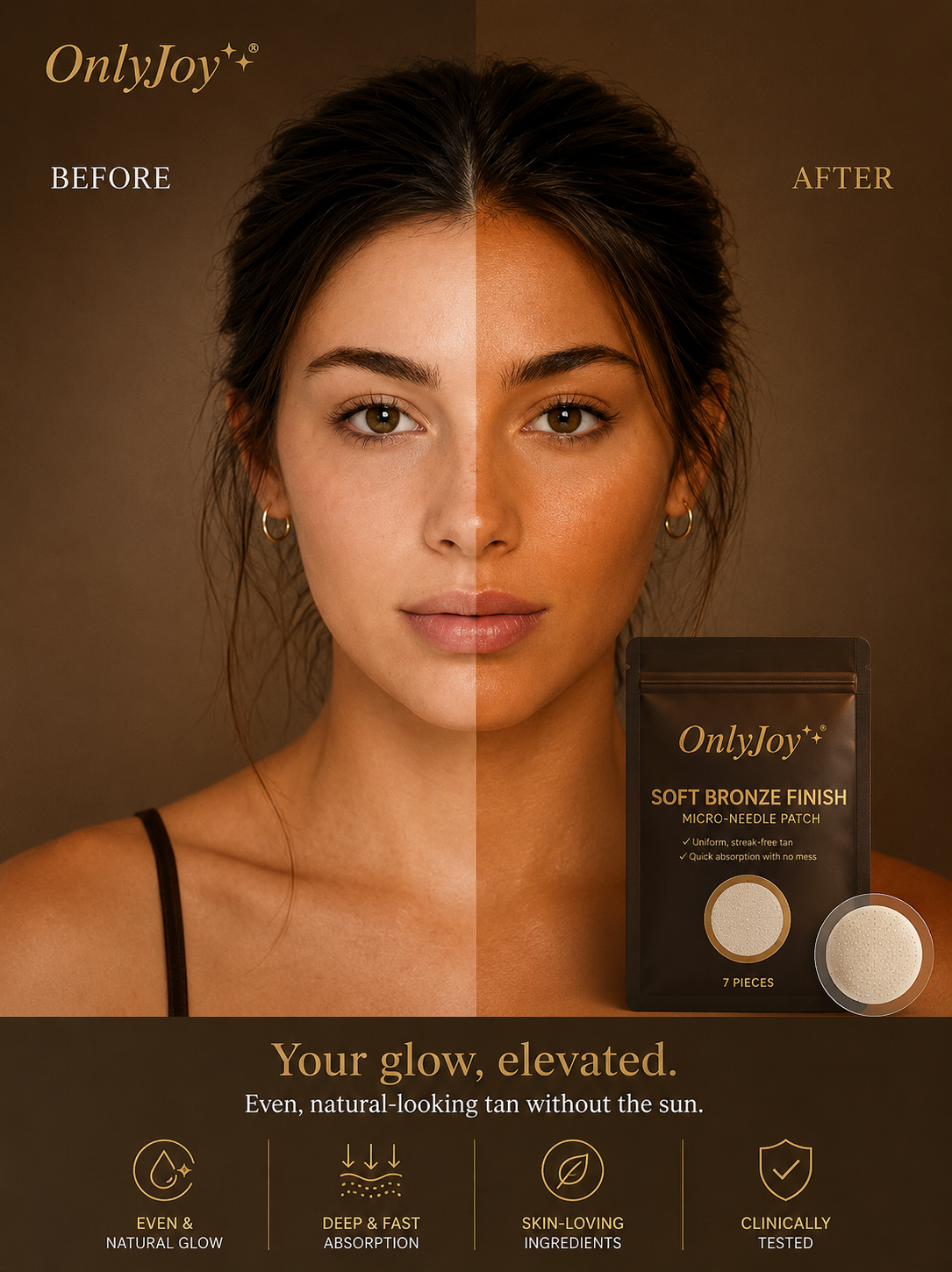 🔥Limited-Time 49% OFF--OnlyJoy® Soft Bronze Finish Transdermal Tanning Patch