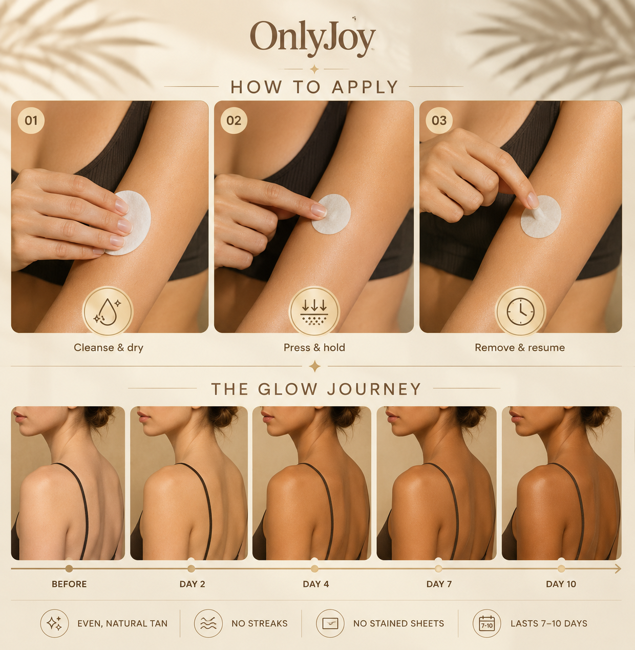🔥Limited-Time 49% OFF--OnlyJoy® Soft Bronze Finish Transdermal Tanning Patch