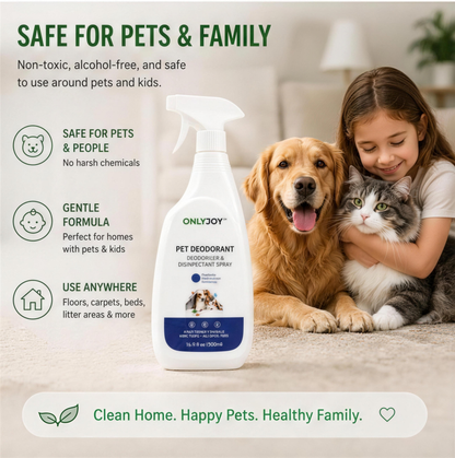 ONLYJOY™ Pet Deodorant Spray – Natural Odor Eliminator & Disinfectant for Dogs & Cats