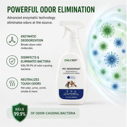 ONLYJOY™ Pet Deodorant Spray – Natural Odor Eliminator & Disinfectant for Dogs & Cats